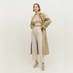 NWT Reformation Wilder High Rise Wide Leg Cropped Jeans in Almond